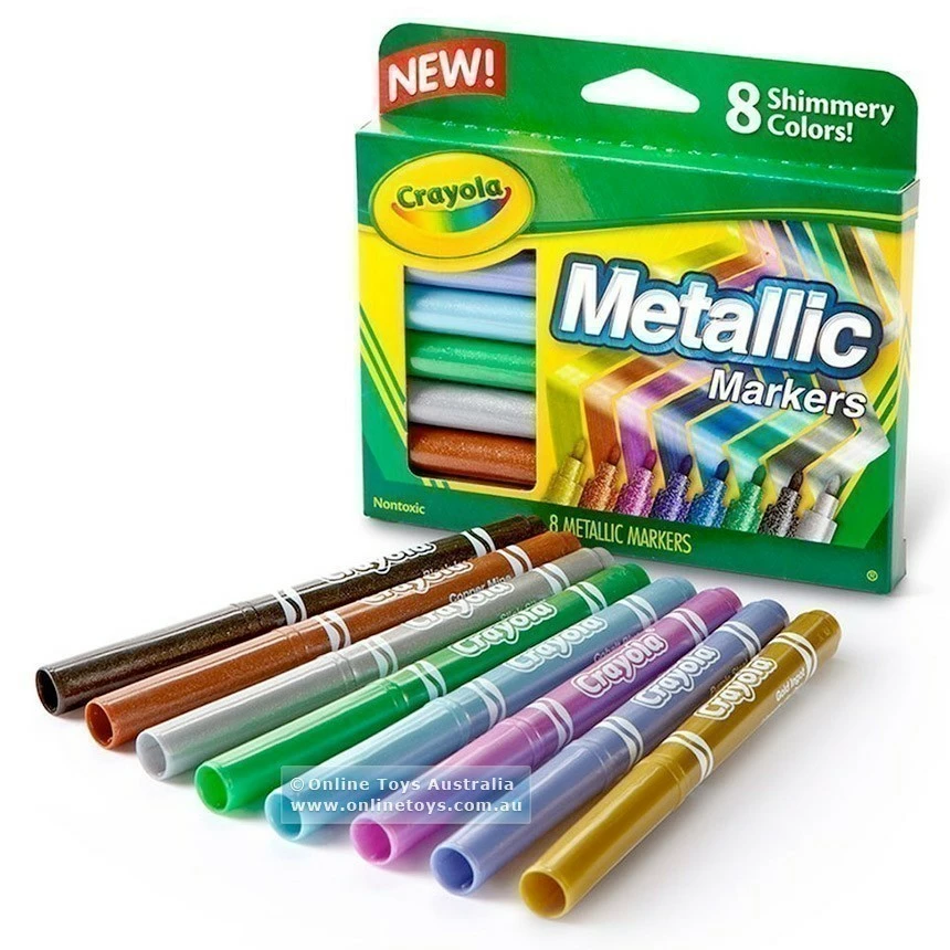 Best Sale ???? Crayola - Metallic Markers - 8 Colours ???? - Image 2