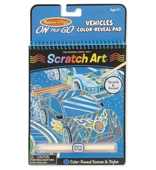 Promo ❤️ Melissa And Doug Toys Melissa And Doug - On The Go Scratch Art - Vehicles Colour-Reveal Pad ????