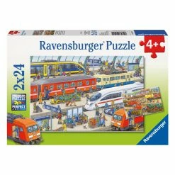 Hot Sale ???? Ravensburger - Busy Train Station - 2 X 24 Piece Jigsaw Puzzle ????