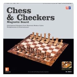 Promo ???? Hi U3 - Magnetic Chess & Checkers Set - Woodgrain ❤️